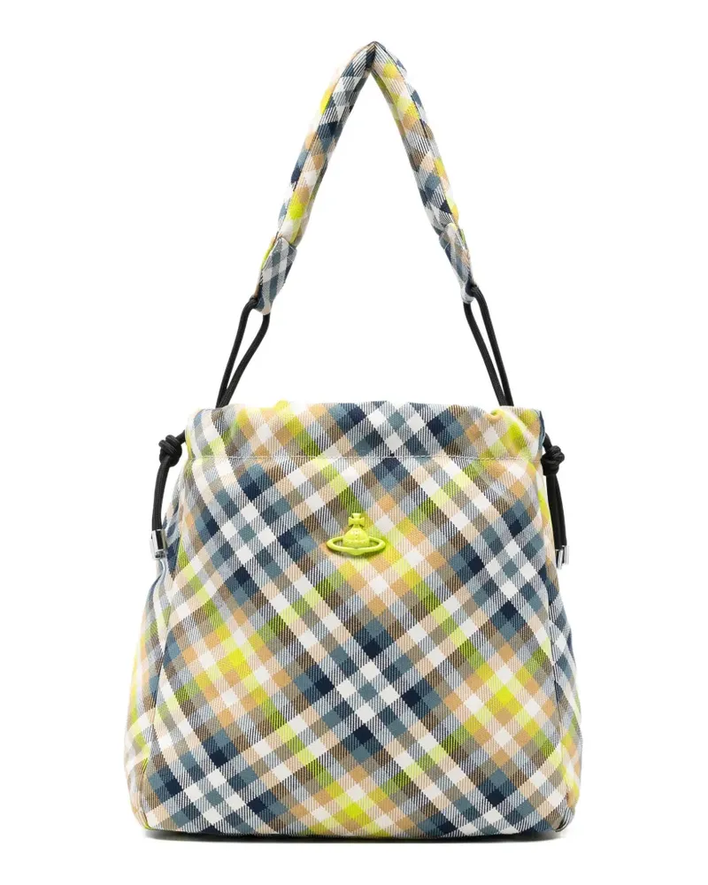 Vivienne Westwood Gewebte Beuteltasche mit Schottenkaro - Blau Blau