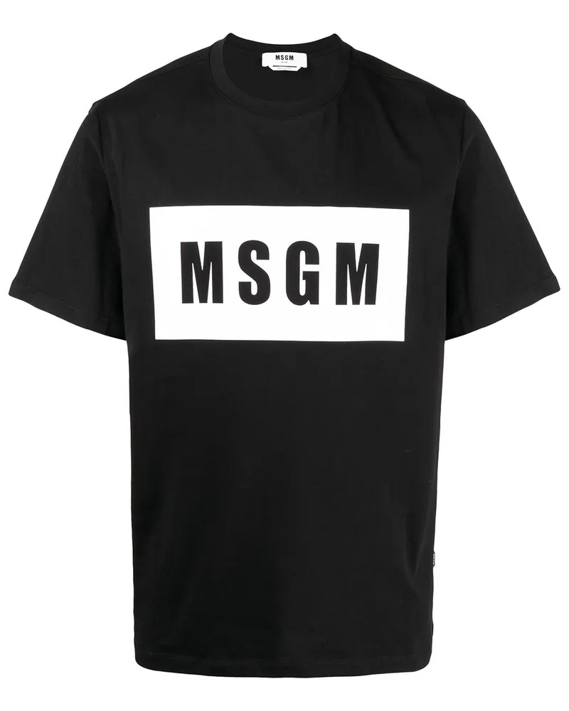 MSGM T-Shirt mit Logo-Print - Schwarz Schwarz
