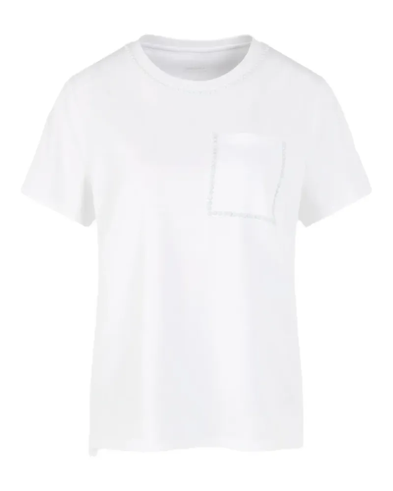 Marc Cain pocket-detail stretch cotton T-shirt - Weiß Weiß