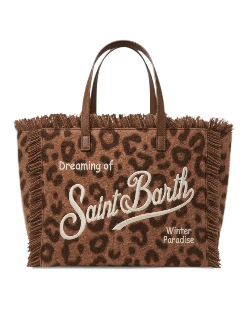 MC2 Saint Barth Colette Tote Bag mit Leopardenprint und Fransen - Braun Braun