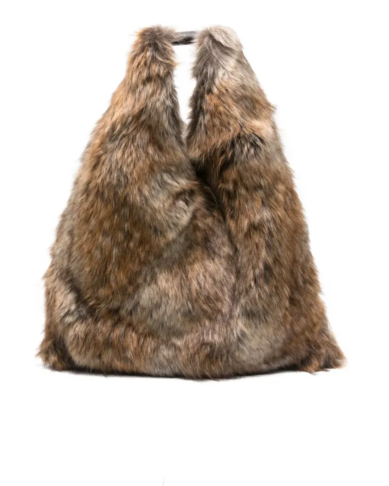 Maison Margiela Japanese Tote Bag aus Faux Fur - Braun Braun