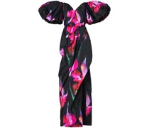 Future floral-print strapless gown - Schwarz