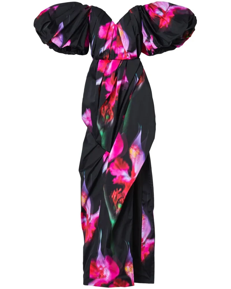 Marc Jacobs Future floral-print strapless gown - Schwarz Schwarz