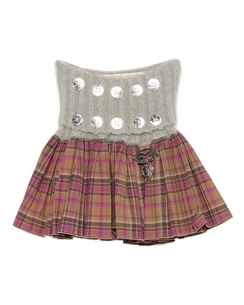 CHOPOVA LOWENA sequin-embellished plaid skirt - Grau Grau