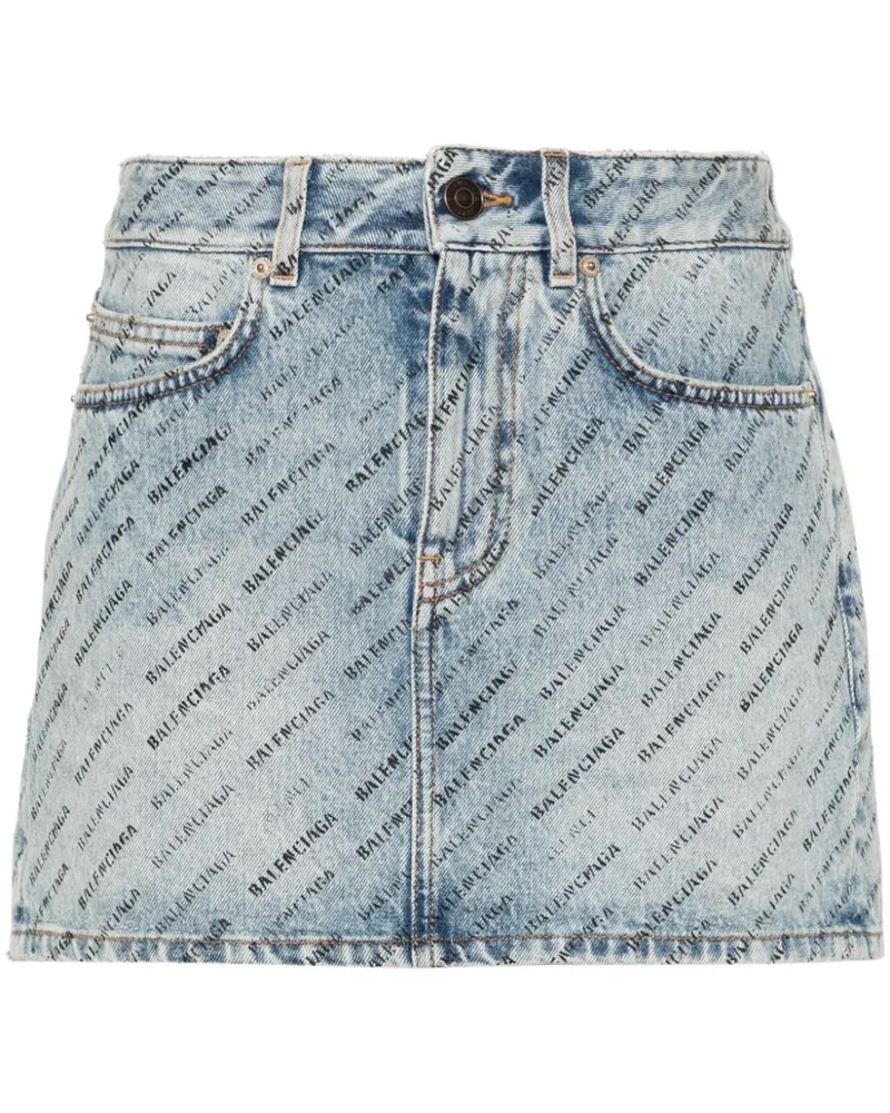 Balenciaga Minirock mit Logo - Blau Blau