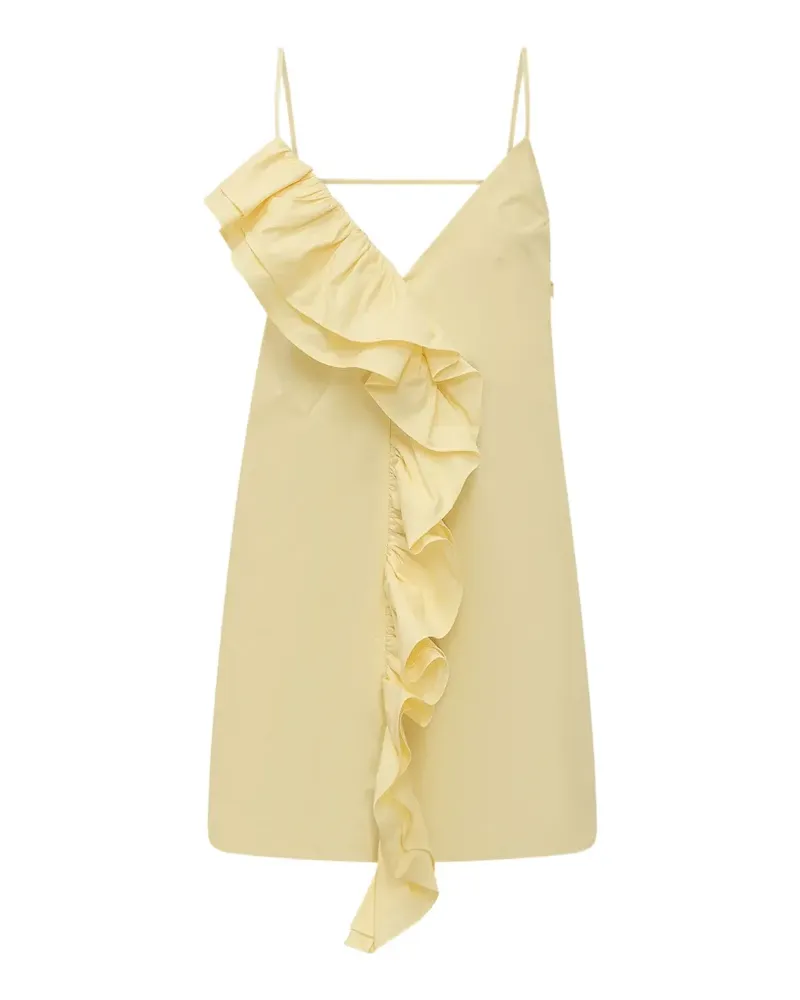 MSGM ruffled V-neck mini dress - Gelb Gelb