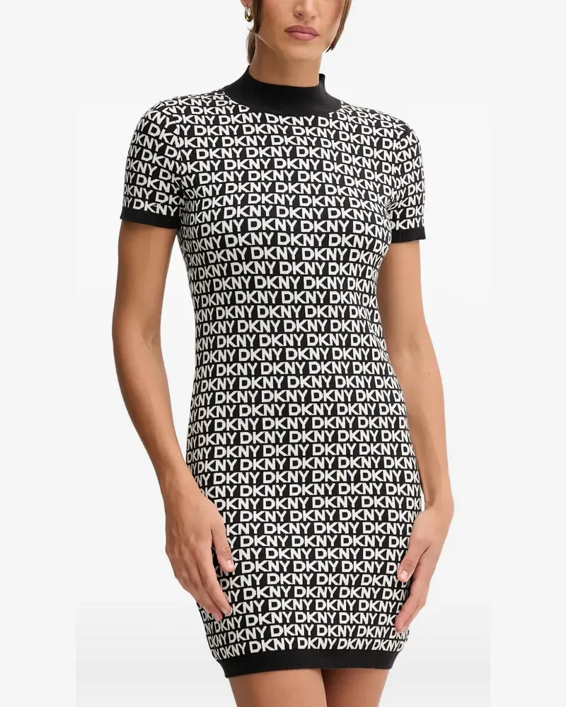 DKNY logo short sleeve mini dress - Schwarz Schwarz