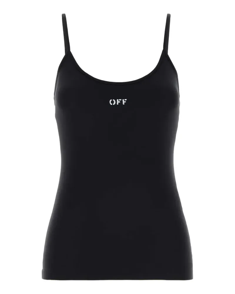 OFF-WHITE logo-print stretch tank top - Schwarz Schwarz