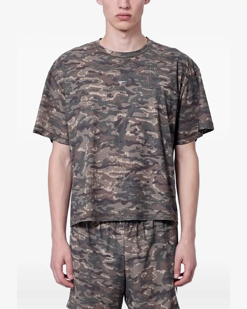 Satisfy camo-patterned Space-O T-shirt - Braun Braun
