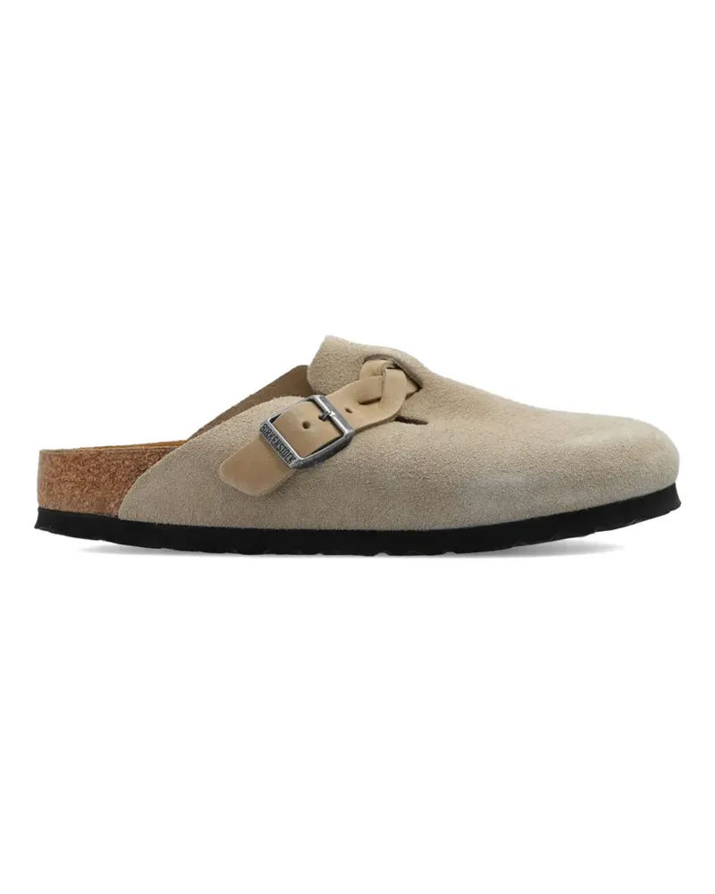 Birkenstock Flache Boston Braided Wildleder-Mules - Nude Nude