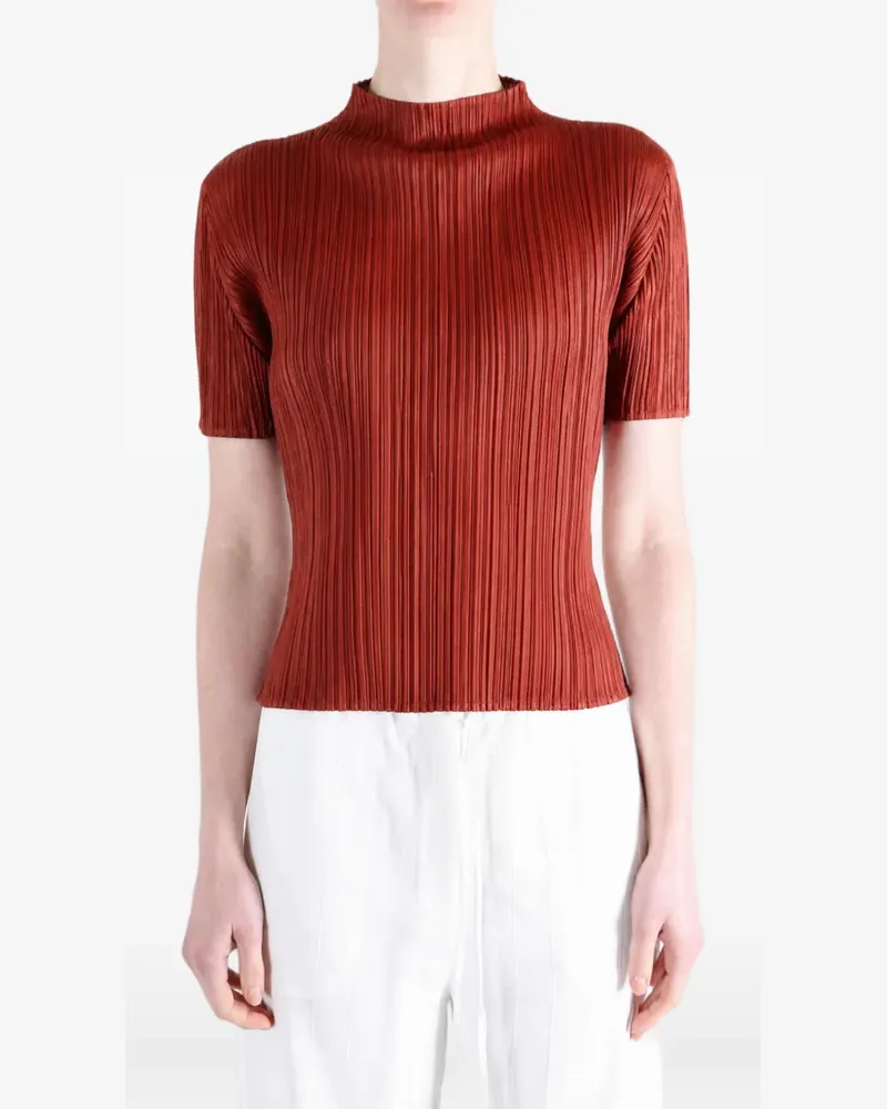 Issey Miyake Plissierte Bluse - Rot Rot