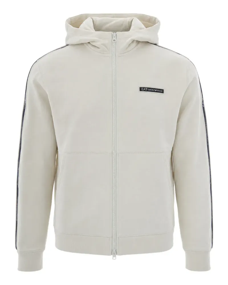 EA7 Kapuzenjacke mit Logo-Patch - Nude Nude
