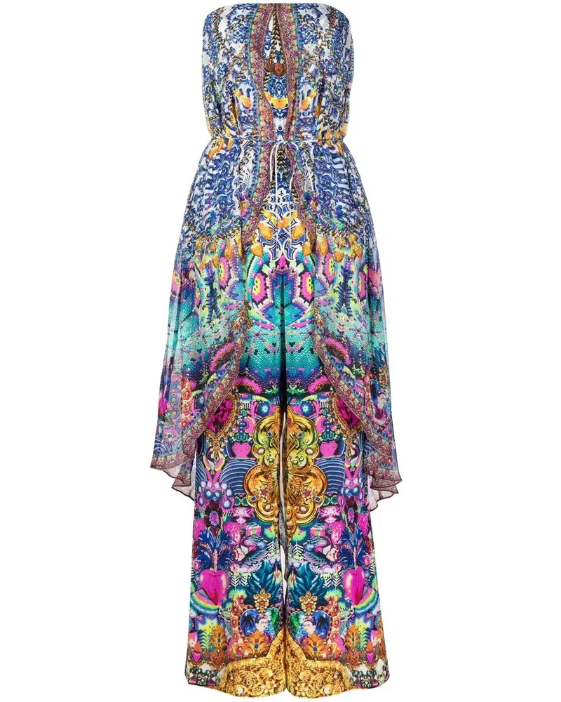 Camilla Schulterfreier Jumpsuit - Blau Blau