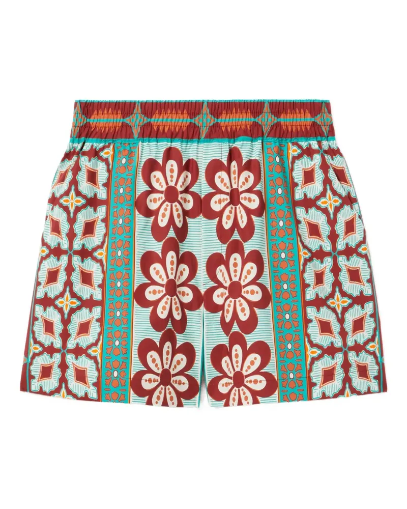 La DoubleJ Shorts mit Blumen-Print - Grün Grün