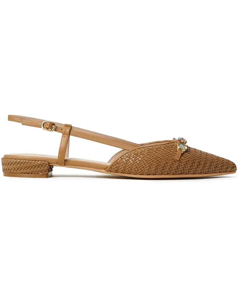 Twin-Set Gewebte Slingback-Ballerinas - Nude Nude