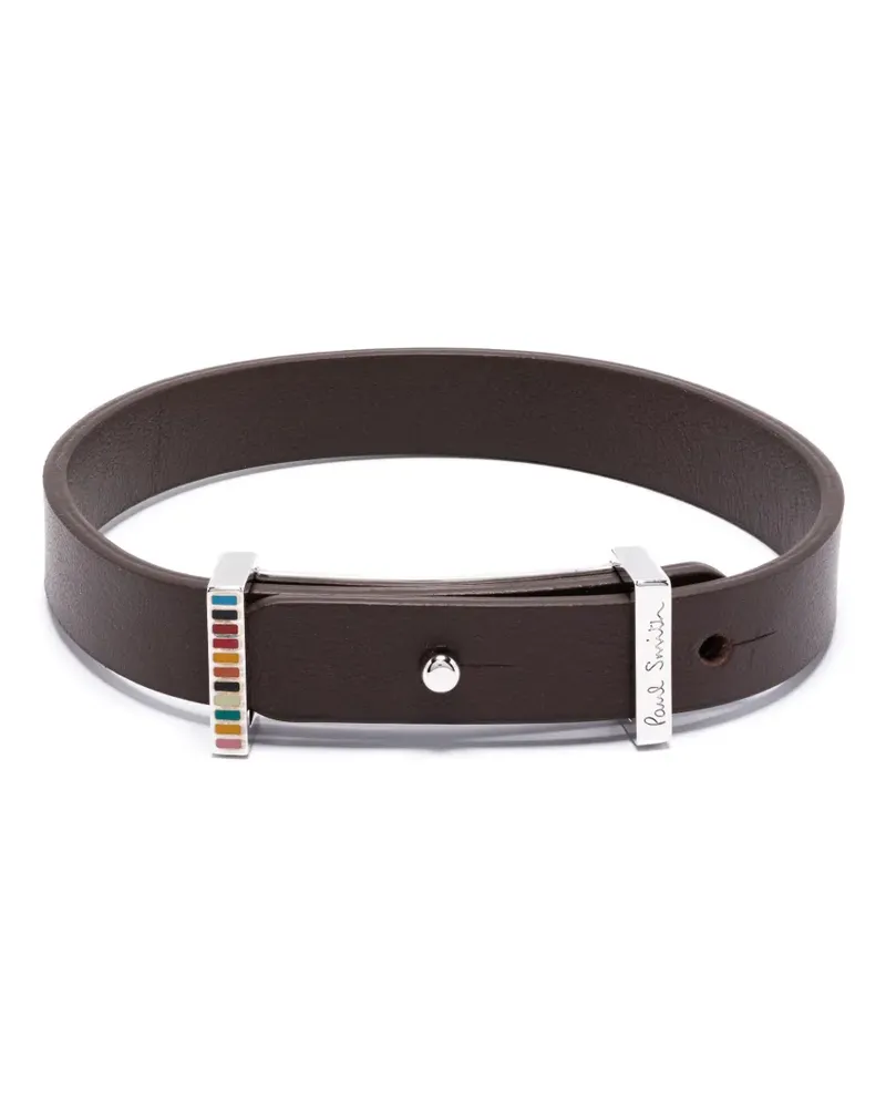 Paul Smith Lederarmband mit Signature-Schnalle - Braun Braun