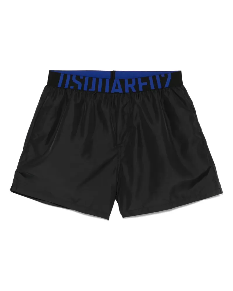 Dsquared2 Badeshorts mit Logo-Bund - Schwarz Schwarz