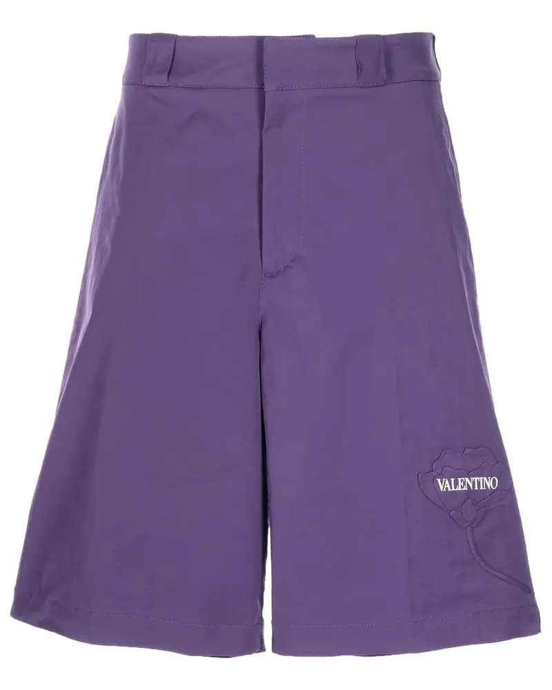 Valentino Garavani Shorts mit Blumenapplikation - Violett Violett
