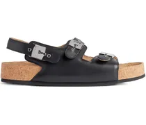 x Scholl Sandalen aus Leder - Schwarz