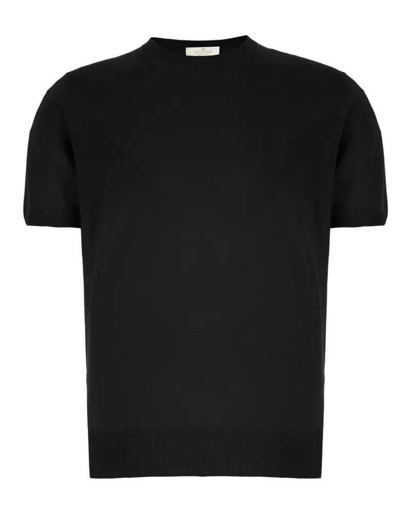 PANICALE Cashmere T-Shirt aus Seide - Schwarz Schwarz