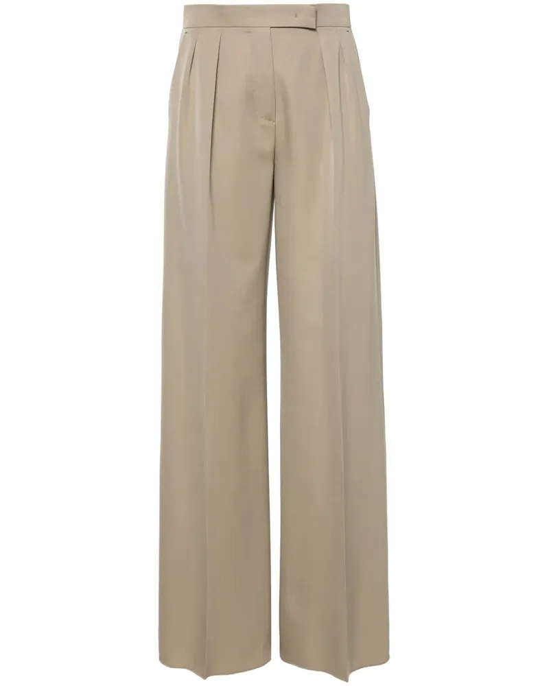 Max Mara Plisseehose mit weitem Bein - Nude Nude