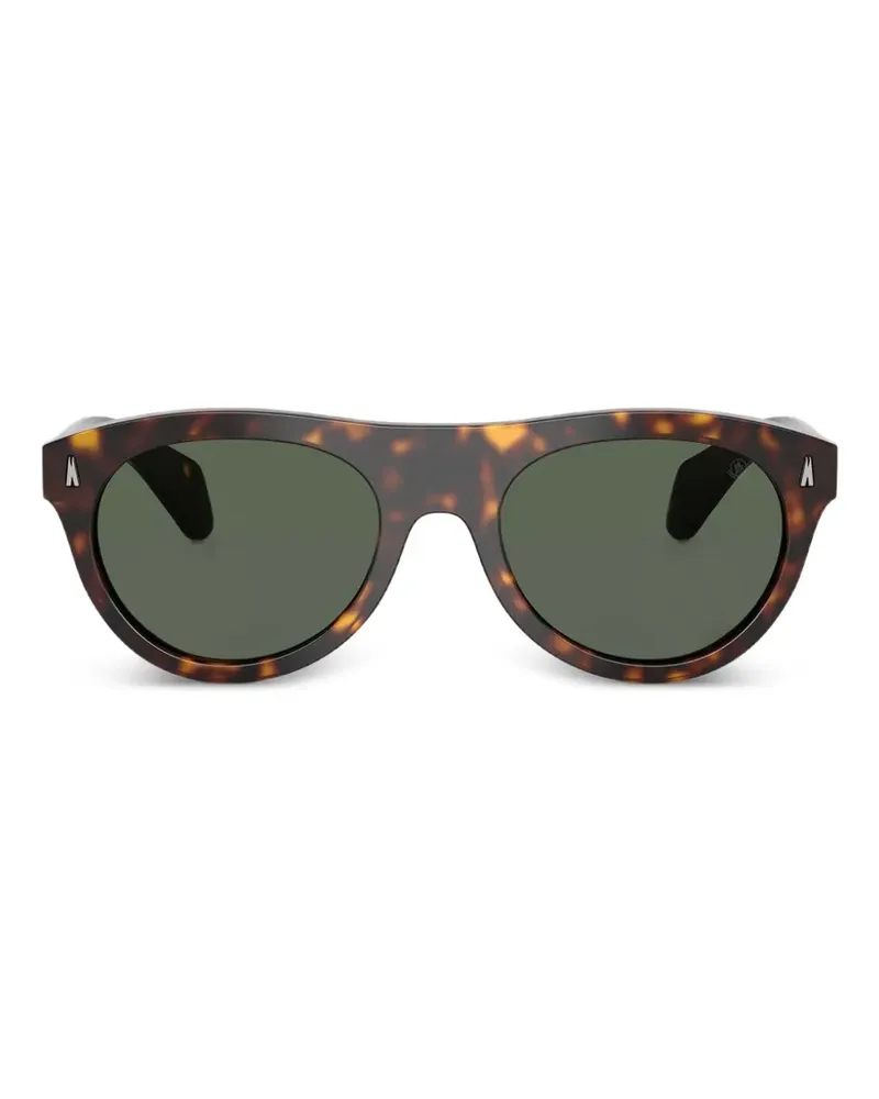 Moncler Runde Sonnenbrille in Glanzoptik - Braun Braun