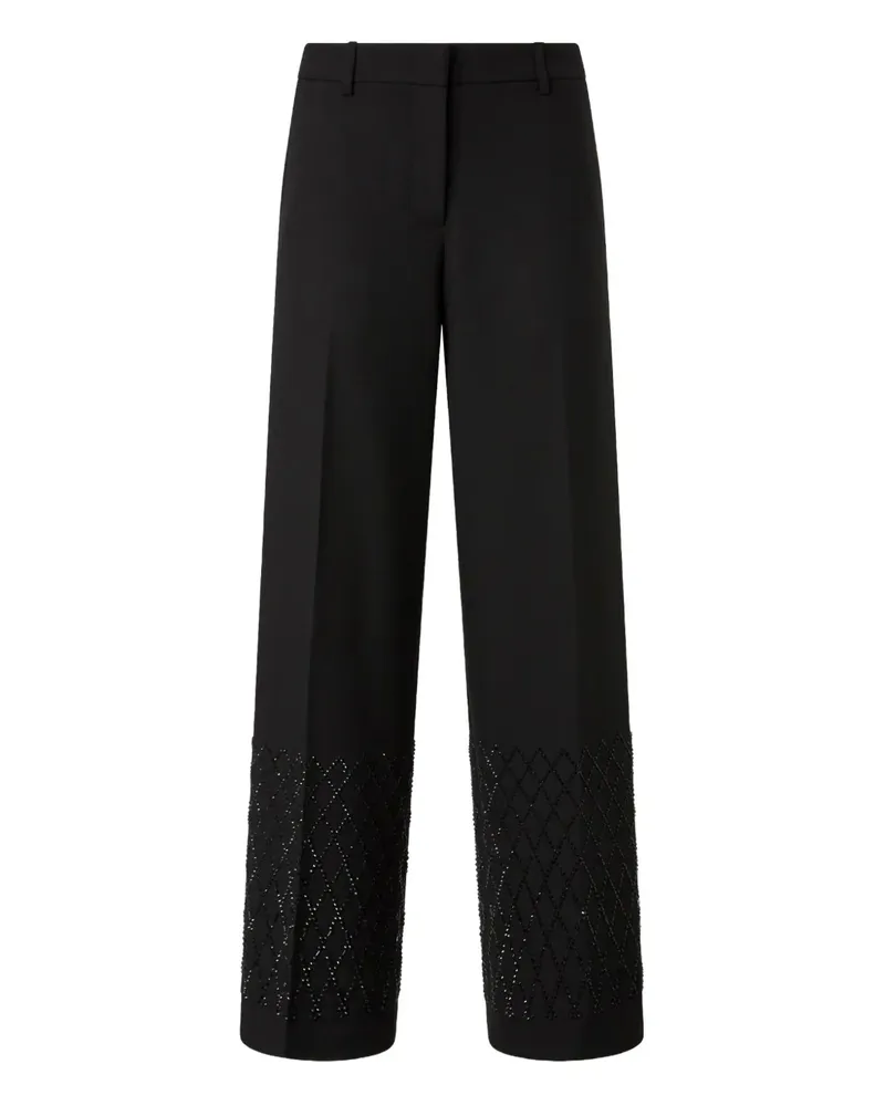 Pinko Bundfaltenhose mit verziertem Saum - Schwarz Schwarz
