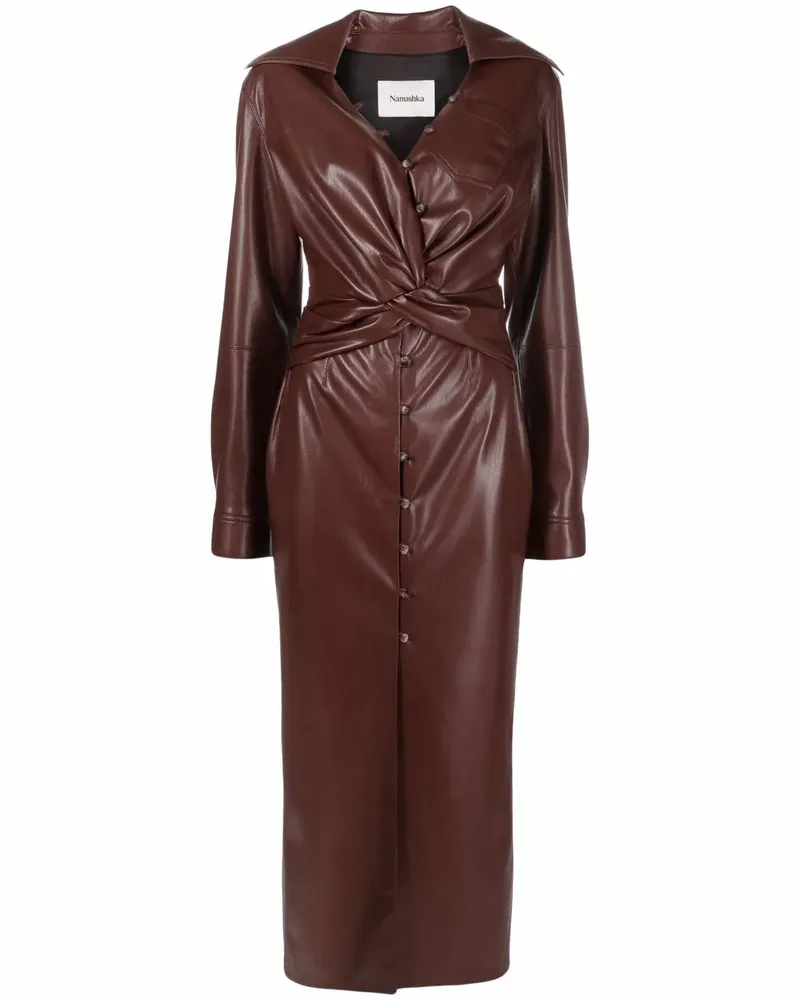 Nanushka Drapiertes Wickelkleid - Braun Braun