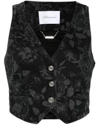 Blumarine Pullunder mit Blumenmuster Schwarz