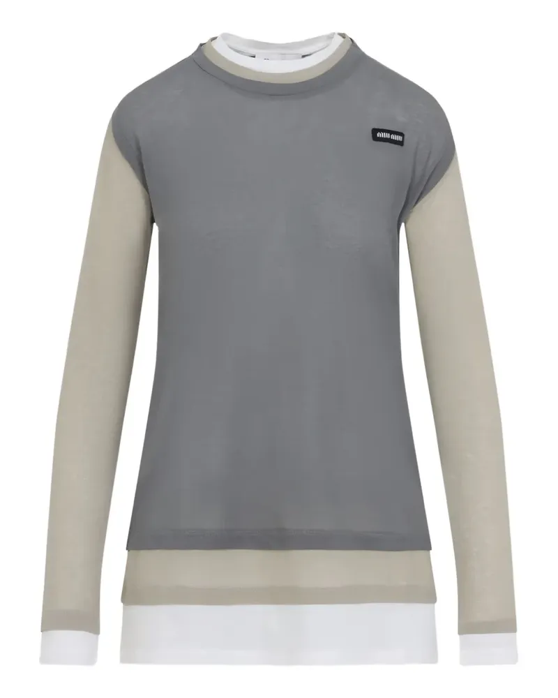 Miu Miu Kleid im Layering-Look - Grau Grau