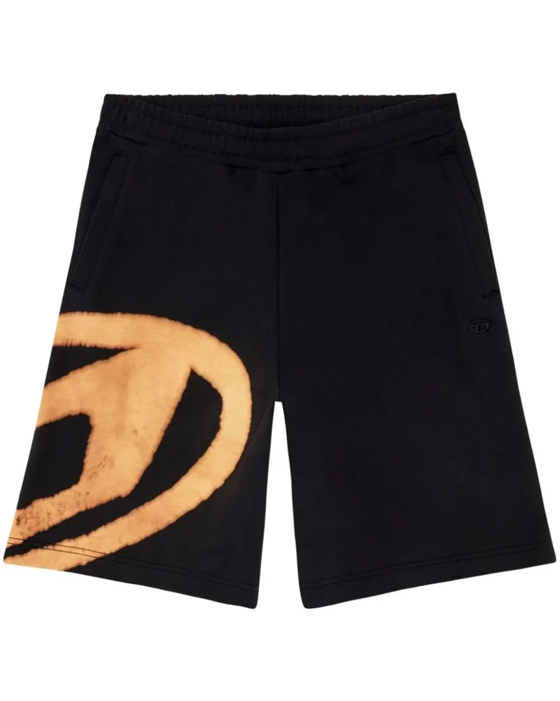 Diesel Crow-Bleach Joggingshorts - Schwarz Schwarz