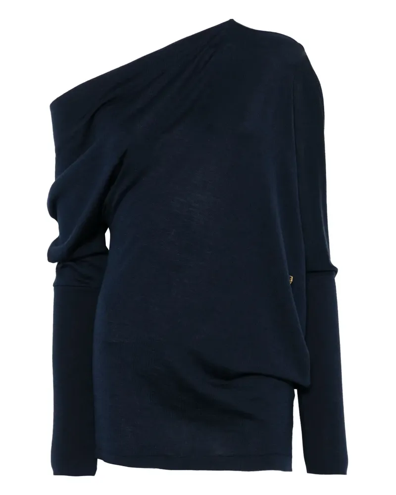 Moschino Schulterfreies Strickoberteil - Blau Blau
