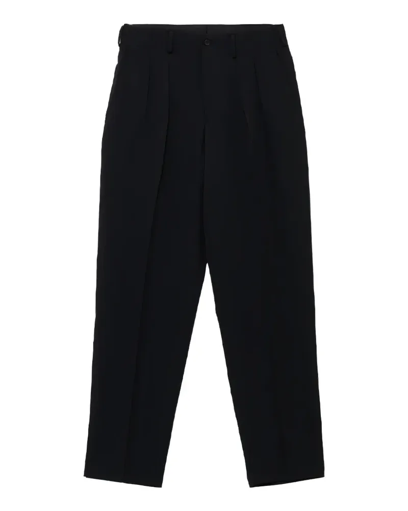 Yohji Yamamoto pleated-front straight-leg trousers - Schwarz Schwarz