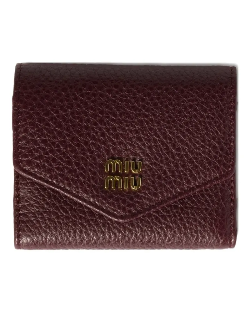 Miu Miu Kleines Portemonnaie mit Logo - Rot Rot