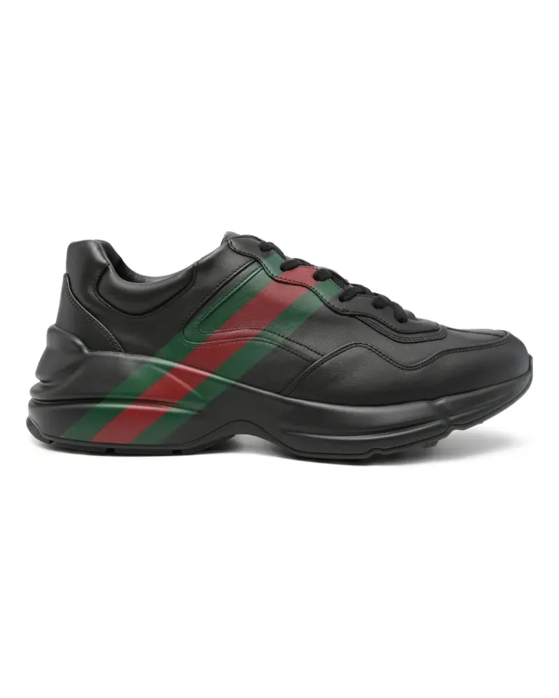 Gucci Rhyton Sneakers mit Webstreifen - Schwarz Schwarz