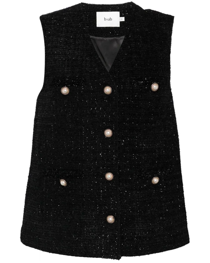 b+ab Tweed-Top - Schwarz Schwarz