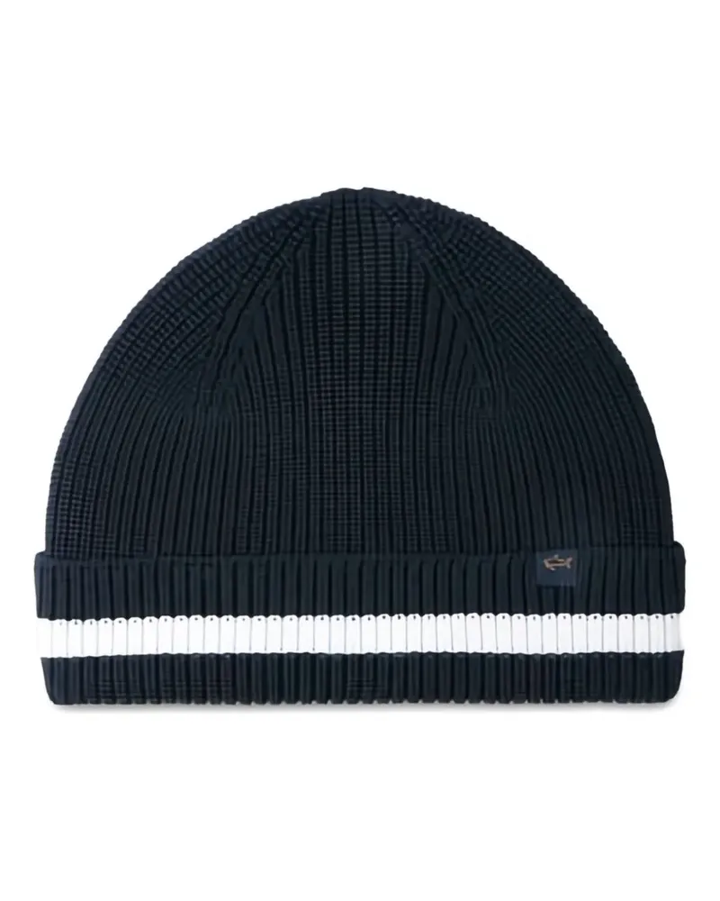 Paul & Shark ribbed wool beanie - Blau Blau