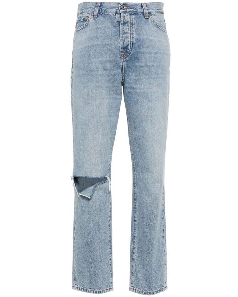 7 for all mankind x Chiara Biasi tief sitzende Straight-Leg-Jeans - Blau Blau