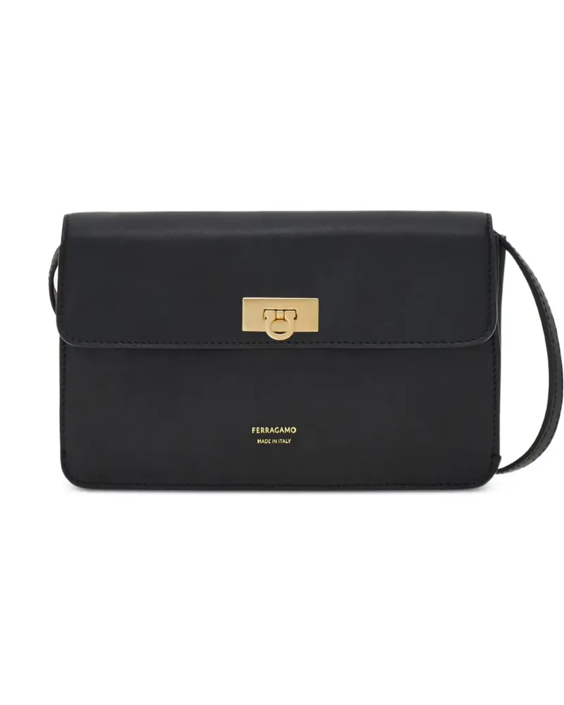 Ferragamo flat Gancini mini bag - Schwarz Schwarz