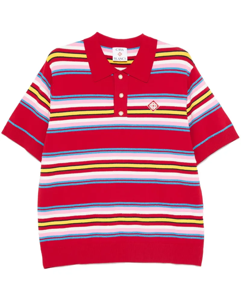 Casablanca Paris Gestreiftes Poloshirt - Rot Rot