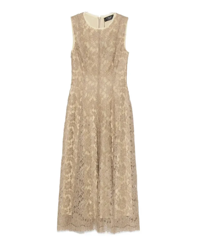Clips flower-lace midi dress - Nude Nude