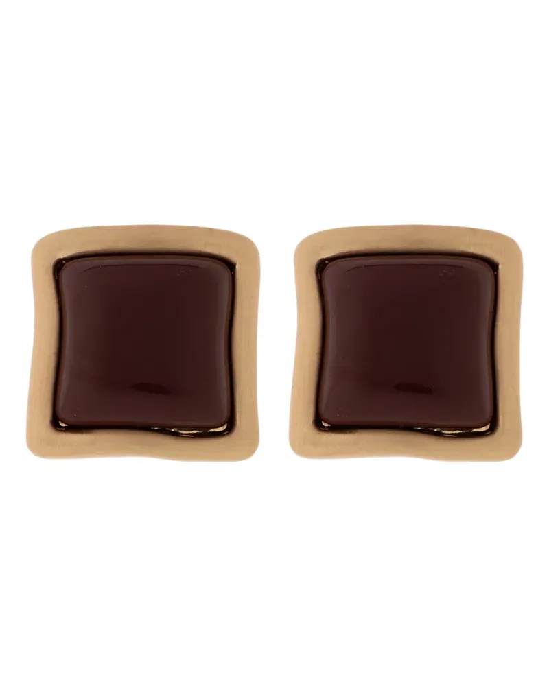 Cult Gaia Eckige Ohrstecker - Braun Braun