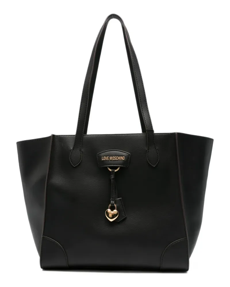 Moschino logo-plaque tote bag - Schwarz Schwarz