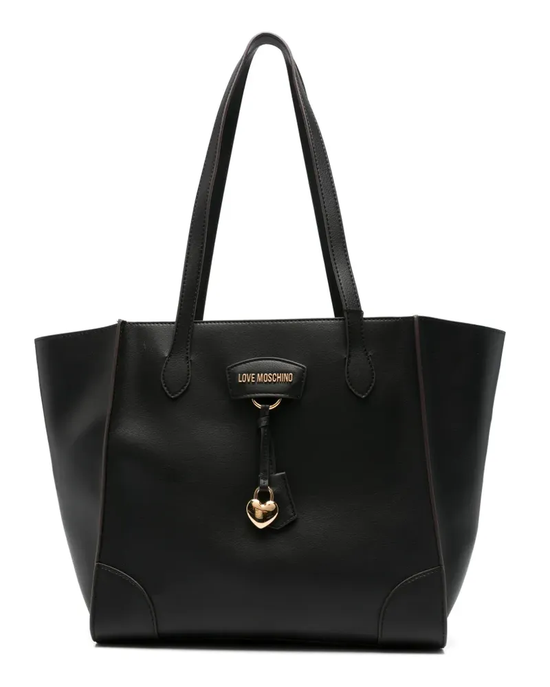 Moschino Shopper mit Logo-Schild - Schwarz Schwarz
