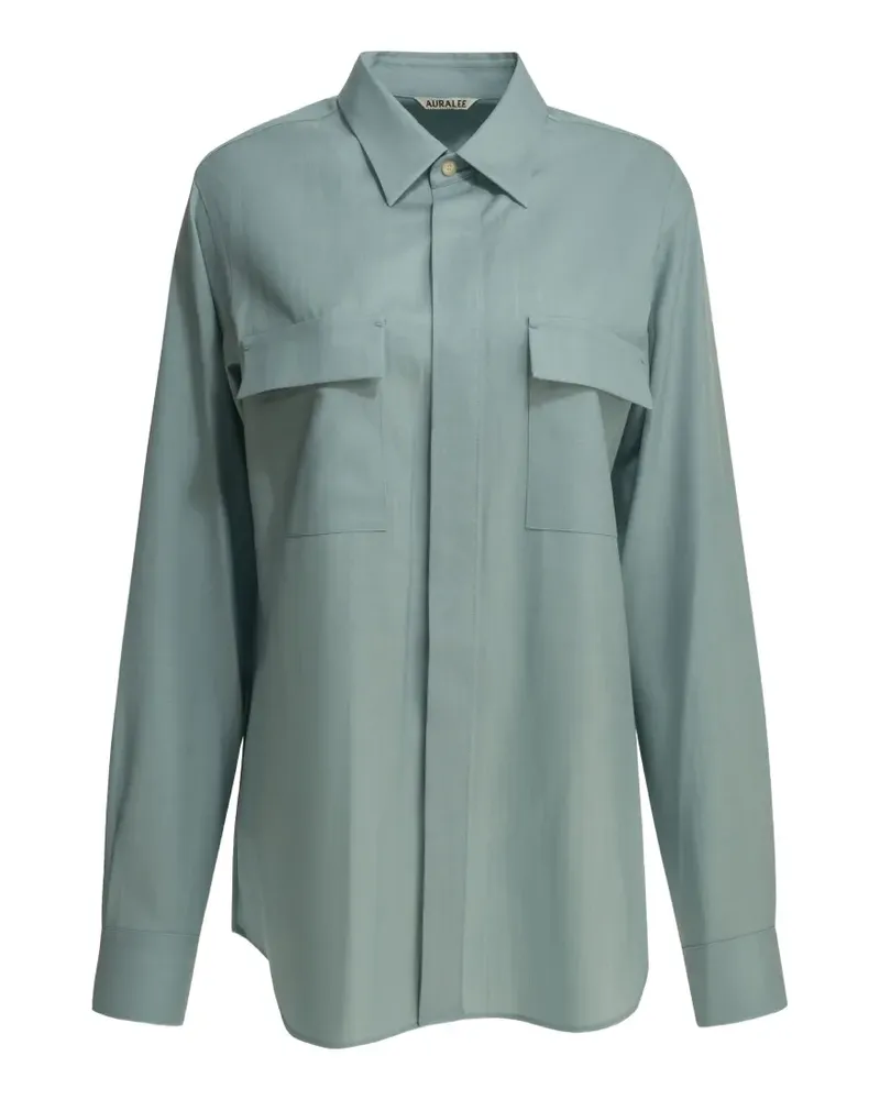 AURALEE wool flap-pocket coat - Blau Blau