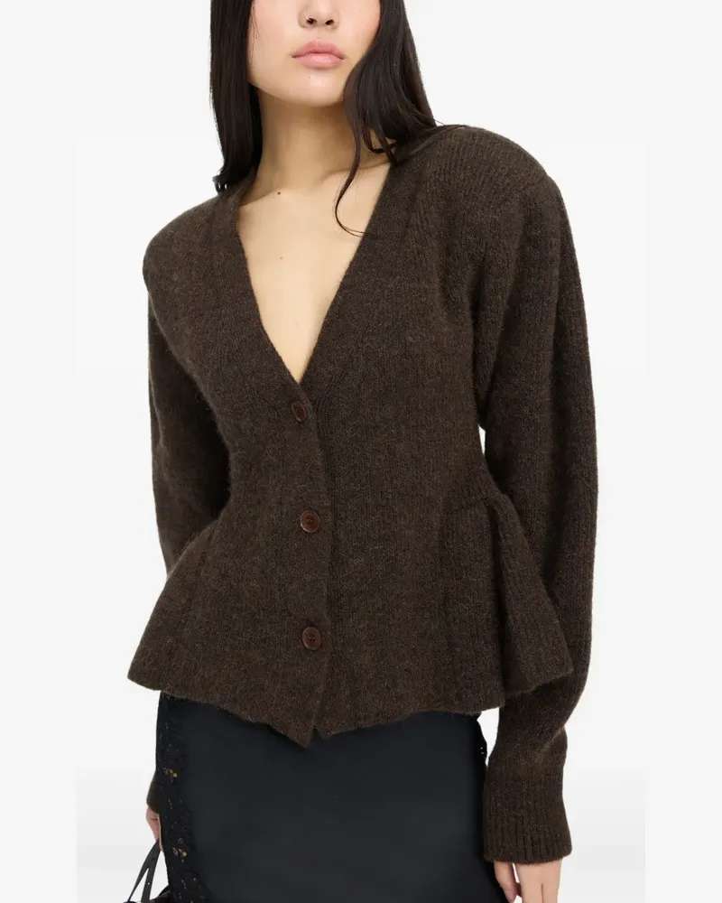 ROTATE Birger Christensen Cardigan mit V-Ausschnitt - Braun Braun