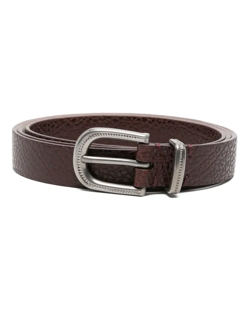 Brunello Cucinelli textured buckle belt - Rot Rot