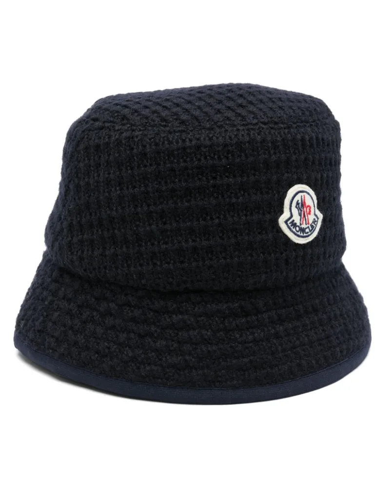 Moncler Fischerhut mit Logo-Patch - Blau Blau