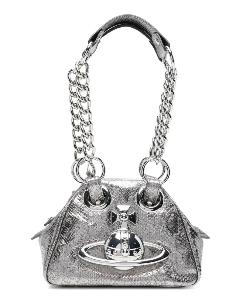 Vivienne Westwood Orb snakeskin-effect shoulder bag - Grau Grau