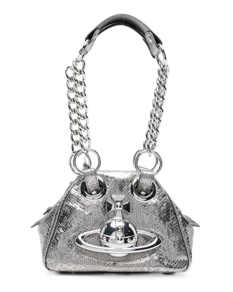 Vivienne Westwood Orb snakeskin-effect shoulder bag - Grau Grau